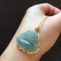 Type A Green Jadeite Jade  Buddha Pendant 18K Solid Yellow Gold & Myanmar Icy Green Jade Buddha