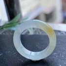 US 6.5 Type A Icy Yellow Jadeite Jade Band Ring Grade A Myanmar Yellow Jade Ring
