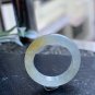 US 6.5 Type A Icy Yellow Jadeite Jade Band Ring Grade A Myanmar Yellow Jade Ring