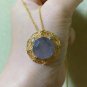 Type A Lavender Jadeite Jade Pendant 18K Solid Yellow Gold Grade A Purple 3 Purpose Jade Pendant