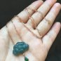 Type A Icy Blue Jadeite Jade Necklace 18K Solid Rose Gold Grade A Icy Blue Jade Lotus Pendant
