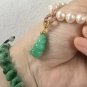 Type A Pure Green Jadeite Jade Pendant 18K Solid Yellow &Grade a Icy Pure Green Conch Jade Pendant