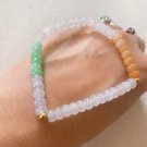 Type A Colorful Icy Jadeite Jade Bracelet Grade A Natural Myanmar Colorful Icy Jade Beaded Bracelet