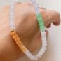 Type A Colorful Icy Jadeite Jade Bracelet Grade A Natural Myanmar Colorful Icy Jade Beaded Bracelet