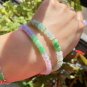 Type A Colorful Icy Jadeite Jade Bracelet Grade A Natural Myanmar Colorful Icy Jade Beaded Bracelet