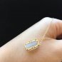 Type A Icy White Jadeite Jade Pendant 18K Solid Yellow Gold Grade White Jade Double-use Jade Pendant
