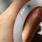 Type A Icy White Jadeite Jade Bangle 56.6mm Grade A Icy White with Green Flower Jade Round Bangle