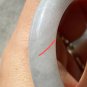 Type A Icy White Jadeite Jade Bangle 56.6mm Grade A Icy White with Green Flower Jade Round Bangle