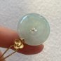 Type A Icy Pale Green Jadeite Jade Pendant 18K Solid Gold & Grade A Myanmar Jade Lucky Buckle