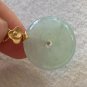 Type A Icy Pale Green Jadeite Jade Pendant 18K Solid Gold & Grade A Myanmar Jade Lucky Buckle