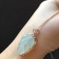 Type A Icy White Jadeite Jade Pendant 18K Solid Rose Gold & Myanmar Icy White Leaf Jadeite Pendant