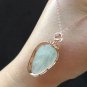 Type A Icy White Jadeite Jade Pendant 18K Solid Rose Gold & Myanmar Icy White Leaf Jadeite Pendant