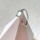 6.5 Type A Colorless Jadeite jade Ring 18K Solid White Gold Myanmar Highly-translucent Icy Jade Ring