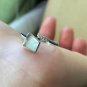 6.5 Type A Colorless Jadeite jade Ring 18K Solid White Gold Myanmar Highly-translucent Icy Jade Ring