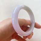 56.6mm Type A Icy Lavender Jadeite Jade Bangle Grade A Myanmar Pale Lavender Jade Bracelet