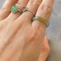 Type A Icy Yellow Jadeite Jade Band Ring Certified Grade A Icy Yellow Floating Flower Jade Band Ring