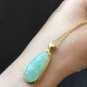 Type A Icy Mint Green Jadeite Jade Pendant 18K Solid Yellow Gold Grade Jade Pendant
