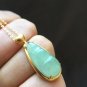 Type A Icy Mint Green Jadeite Jade Pendant 18K Solid Yellow Gold Grade Jade Pendant