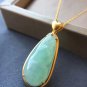 Type A Icy Mint Green Jadeite Jade Pendant 18K Solid Yellow Gold Grade Jade Pendant