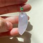 Type A Icy White Jadeite Jade Pendant 18K Solid White Gold Grade A Jade Fugua Pendant