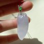 Type A Icy White Jadeite Jade Pendant 18K Solid White Gold Grade A Jade Fugua Pendant