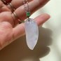Type A Icy White Jadeite Jade Pendant 18K Solid White Gold Grade A Jade Fugua Pendant
