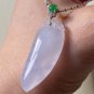 Type A Icy White Jadeite Jade Pendant 18K Solid White Gold Grade A Jade Fugua Pendant