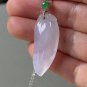 Type A Icy White Jadeite Jade Pendant 18K Solid White Gold Grade A Jade Fugua Pendant