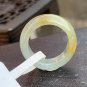 US 5 Non-heated Icy Yellow Jadeite Jade Band Ring Grade A Myanmar Old Pit Yellow Jade Pinky Ring