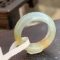 US 5 Non-heated Icy Yellow Jadeite Jade Band Ring Grade A Myanmar Old Pit Yellow Jade Pinky Ring