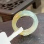 US 5 Non-heated Icy Yellow Jadeite Jade Band Ring Grade A Myanmar Old Pit Yellow Jade Pinky Ring