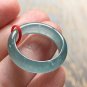US71/2 Type A Guatemala Icy Blue Jadeite Jade Band Ring Grade A Icy Blue Jade Ring