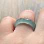 US71/2 Type A Guatemala Icy Blue Jadeite Jade Band Ring Grade A Icy Blue Jade Ring