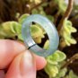 7 1/2 Type A Icy Blue Guatemala Jadeite Jade Band Ring Grade A Icy Blue Jade Ring