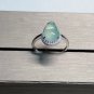 Type A Icy Green Jadeite Jade Ring 18K Solid White Gold Grade A Highly-translucent Ring