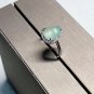 Type A Icy Green Jadeite Jade Ring 18K Solid White Gold Grade A Highly-translucent Ring