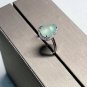 Type A Icy Green Jadeite Jade Ring 18K Solid White Gold Grade A Highly-translucent Ring