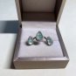 Type A Icy Green Jadeite Jade Ring 18K Solid White Gold Grade A Highly-translucent Ring