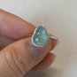 Type A Icy Green Jadeite Jade Ring 18K Solid White Gold Grade A Highly-translucent Ring