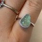 Type A Icy Green Jadeite Jade Ring 18K Solid White Gold Grade A Highly-translucent Ring