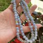 Type A Bluish Violet Jadeite Jade Beaded Necklace 6.7-7.0mm Grade A Bluish Violet Jade Necklace