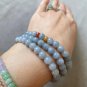 Type A Bluish Violet Jadeite Jade Beaded Necklace 6.7-7.0mm Grade A Bluish Violet Jade Necklace