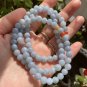 Type A Bluish Violet Jadeite Jade Beaded Necklace 6.7-7.0mm Grade A Bluish Violet Jade Necklace