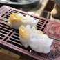 Type A Yellow Jadeite Pixiu Necklace Certified Grade A Natural Myanmar Yellow Floating Flower Pixiu