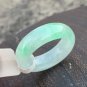7 3/4 Type A Icy Green Jadeite Jade Band Ring Grade A Icy Pure Green Floating Jade Ring