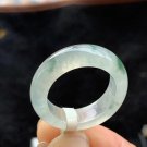 US 7 3/4 Type A Highly-translucent Jadeite Jade Ring Grade A Myanmar Green Floating Flower Jade Ring