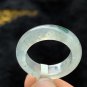 US 7 3/4 Type A Highly-translucent Jadeite Jade Ring Grade A Myanmar Green Floating Flower Jade Ring