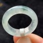 US 7 3/4 Type A Highly-translucent Jadeite Jade Ring Grade A Myanmar Green Floating Flower Jade Ring