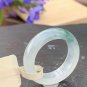 US 8 1/2 Type A Jadeite Jade Band Ring Grade A Myanmar Old Pit Icy Jade Greenish Ring