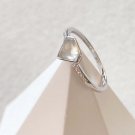 Type A Icy White Jadeite Jade Ring 18K Solid White Gold Highly-translucence White Jade Ring